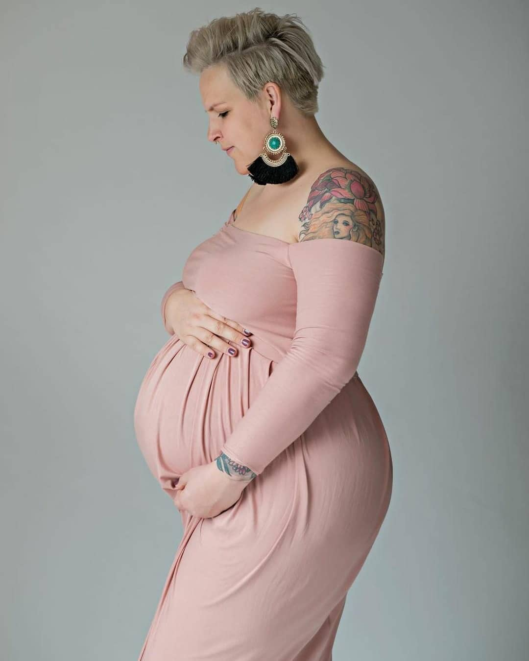 Custom Made Maternity Gown with Easy Fitting Pleated Skirt Base