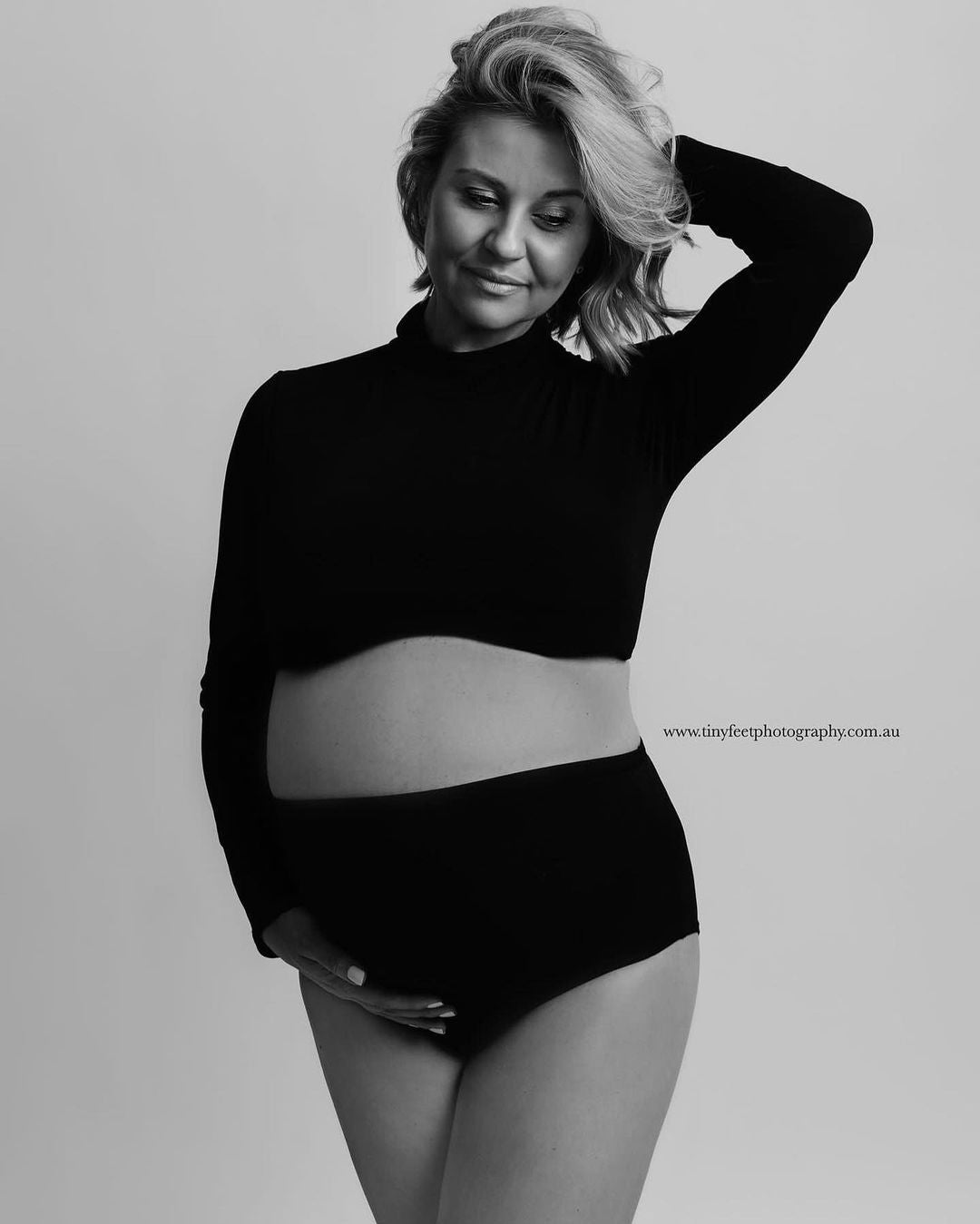 SET: Turtleneck Crop & Kitty Panties - Ready to Send - Black