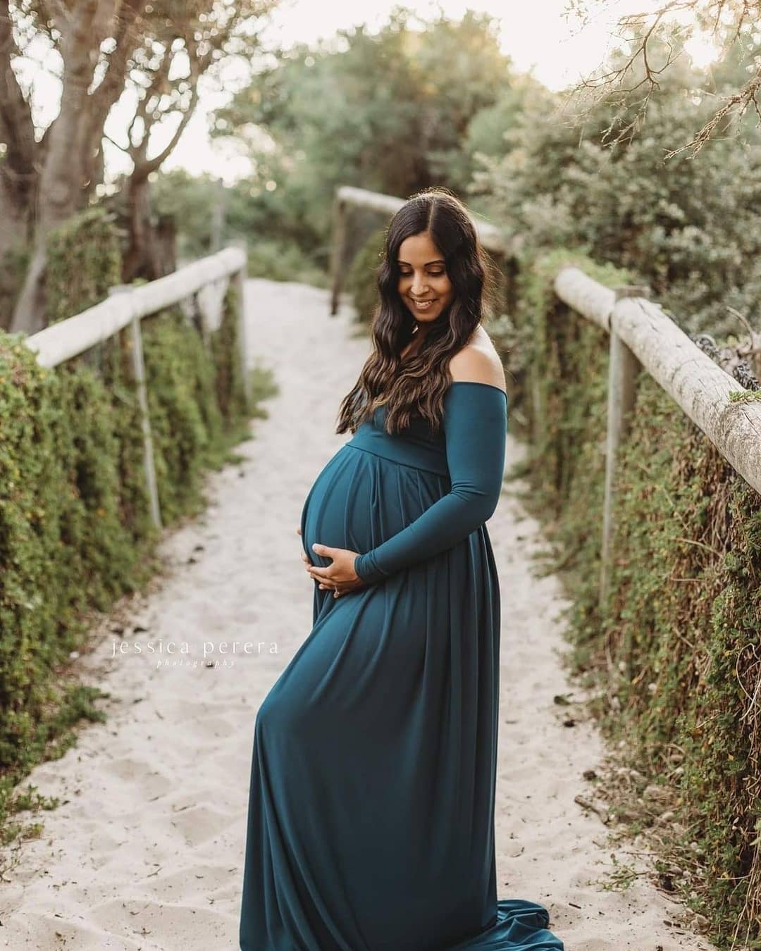 Custom Made Maternity Gown with Easy Fitting Pleated Skirt Base