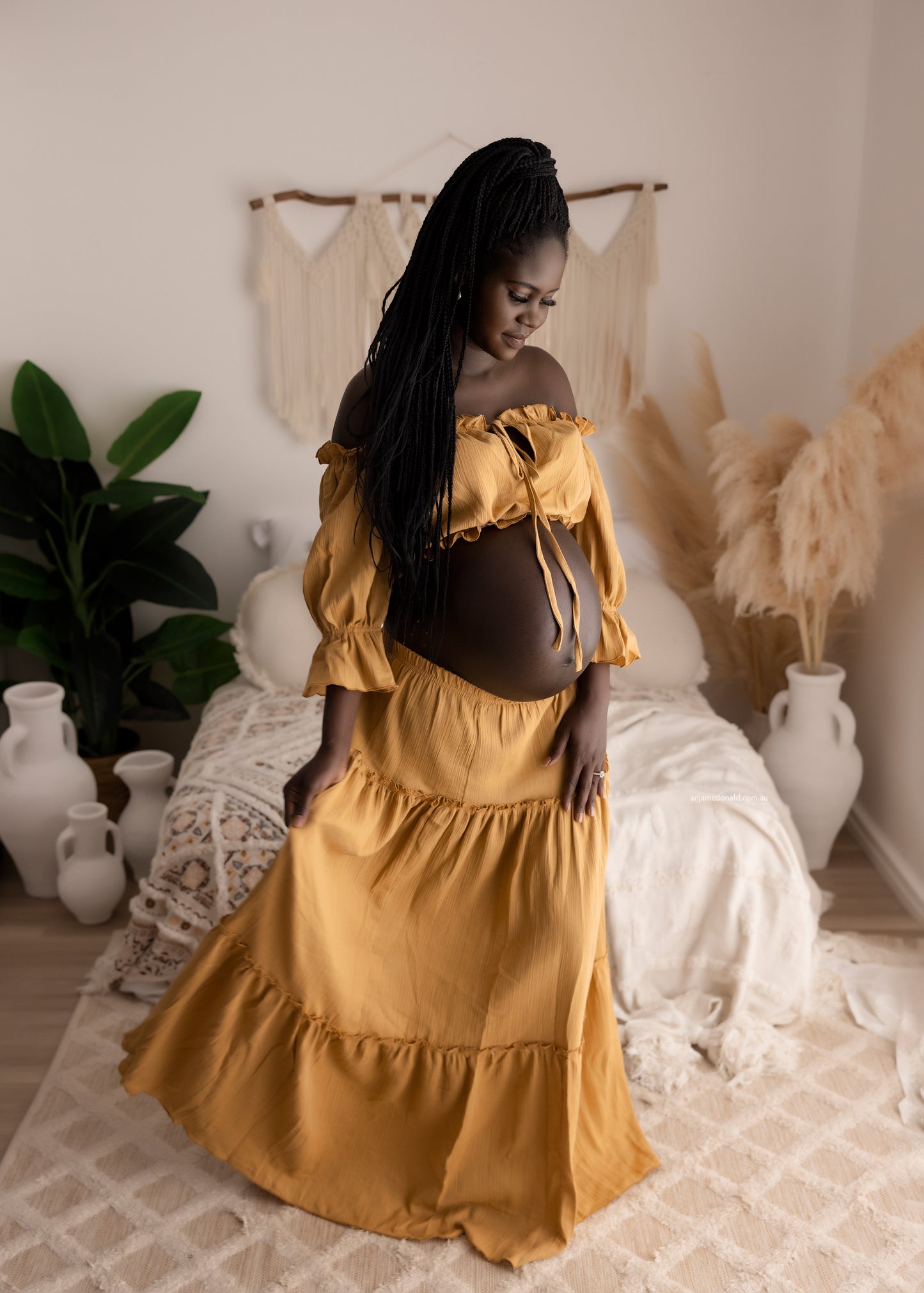 Ruffle Boho Set - Mustard - Ready to Send