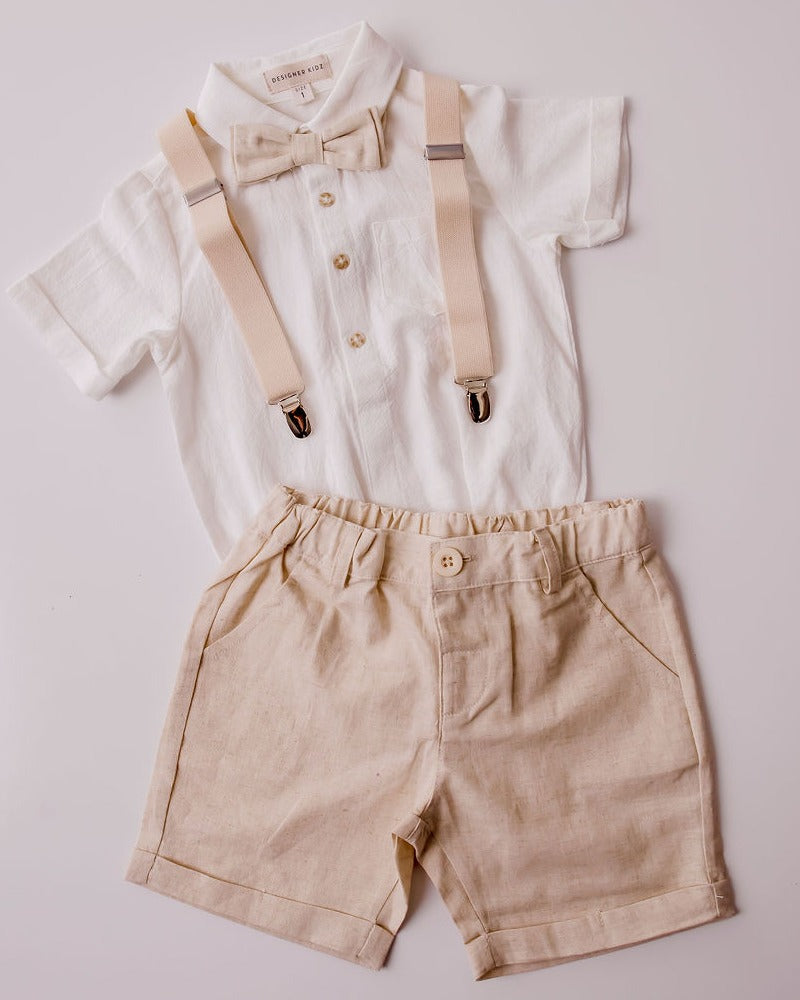 Finley Linen Bow Tie - Sand