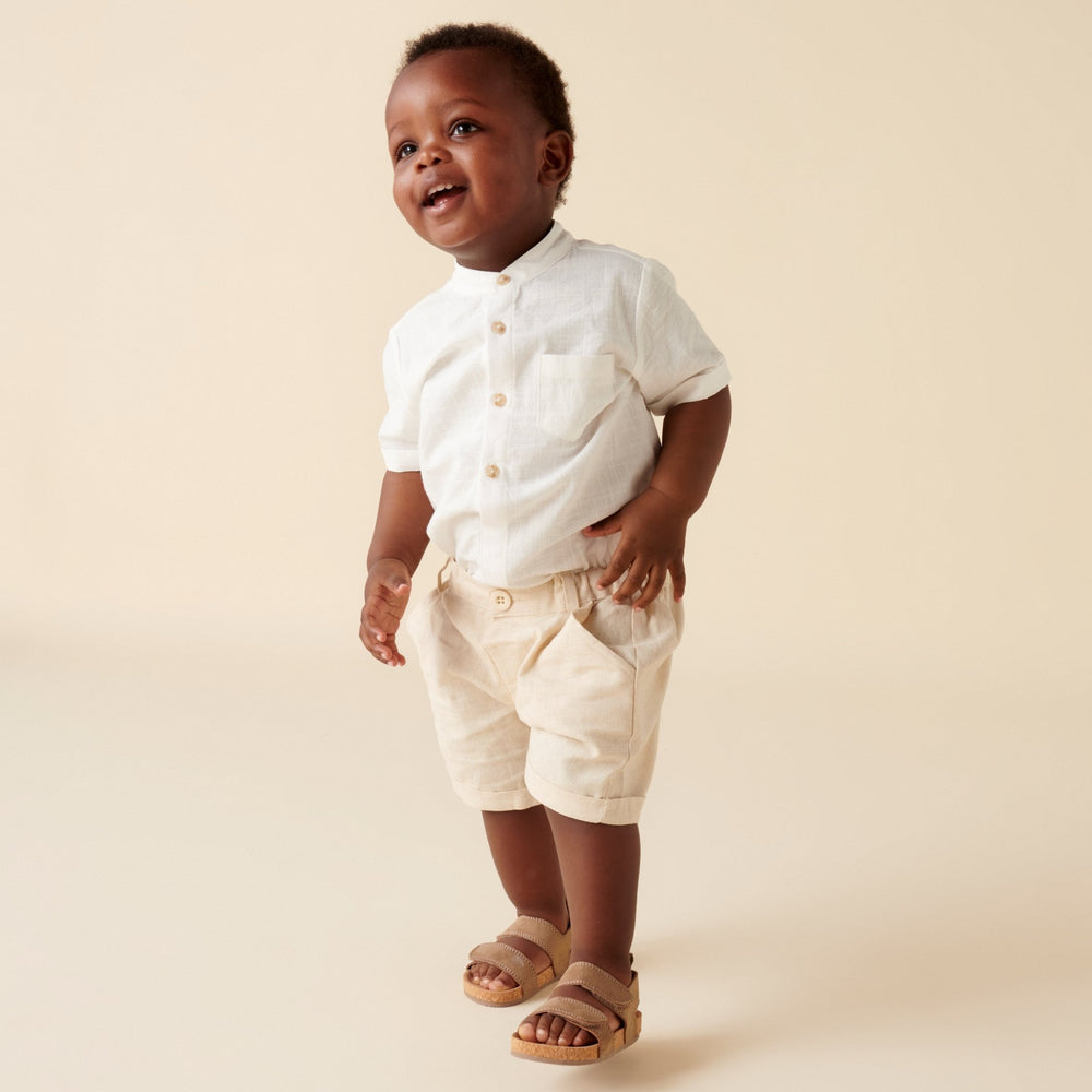 Finley Linen Shorts - Sand
