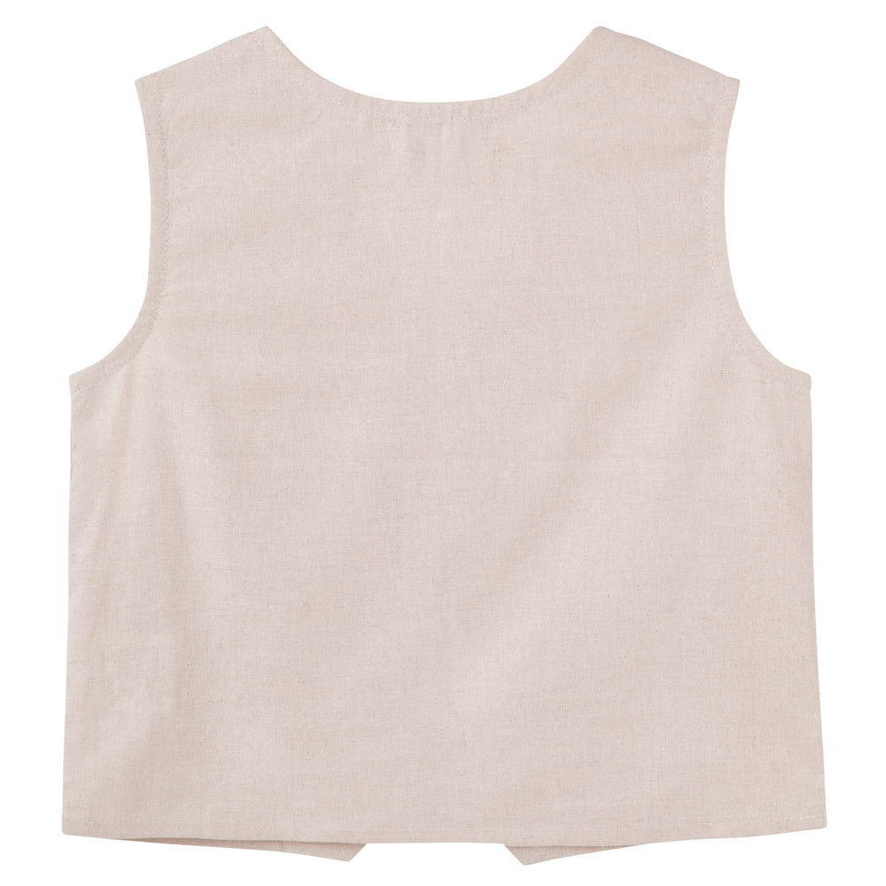 Finley Linen Vest- Sand