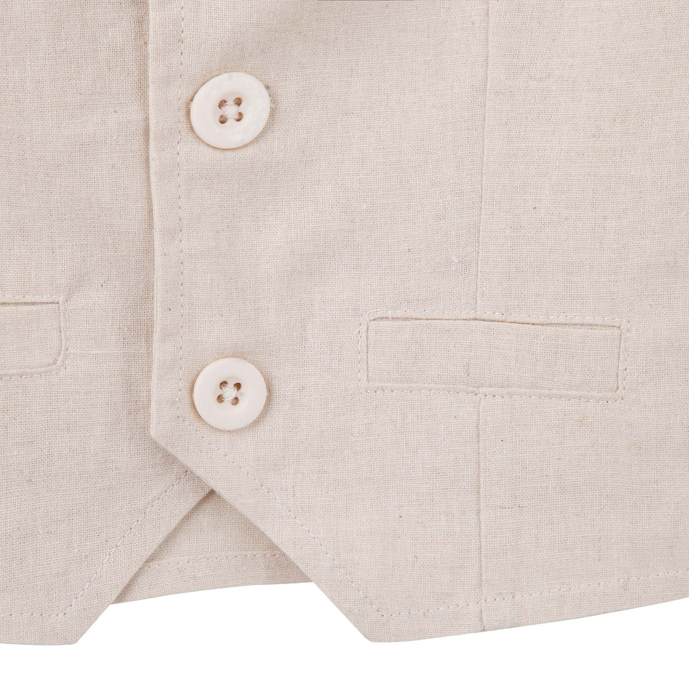 Finley Linen Vest- Sand