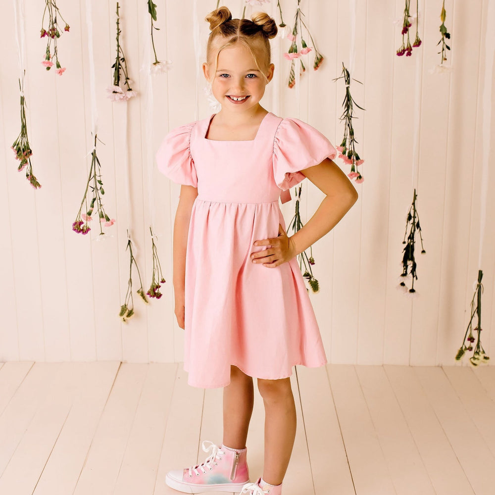 Grace Tie Back Dress- Pink