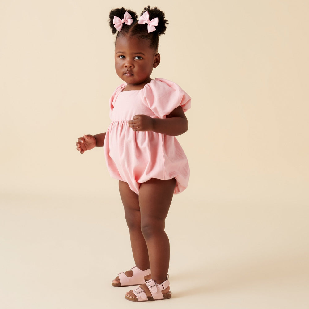 Grace Tie Back Romper - Pink