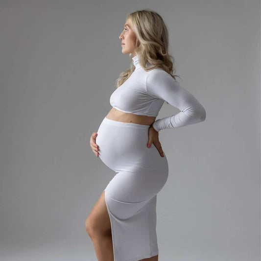 SET: Turtleneck Crop & Midi Skirt - Made to Order