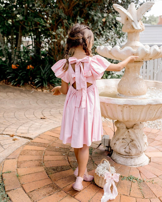 Grace Tie Back Dress- Pink