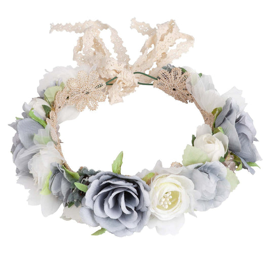 Juliette Flower Crown - Dusty Blue