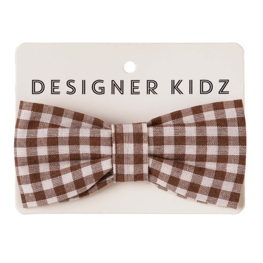 Oliver Gingham Bow Tie - Choc Gingham